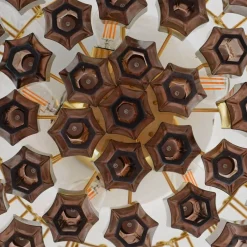 Lampadario in vetro compatto Prismatico 91 Elementi Ametista