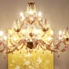 Lampadario in vetro di Murano soffiato ovale viola