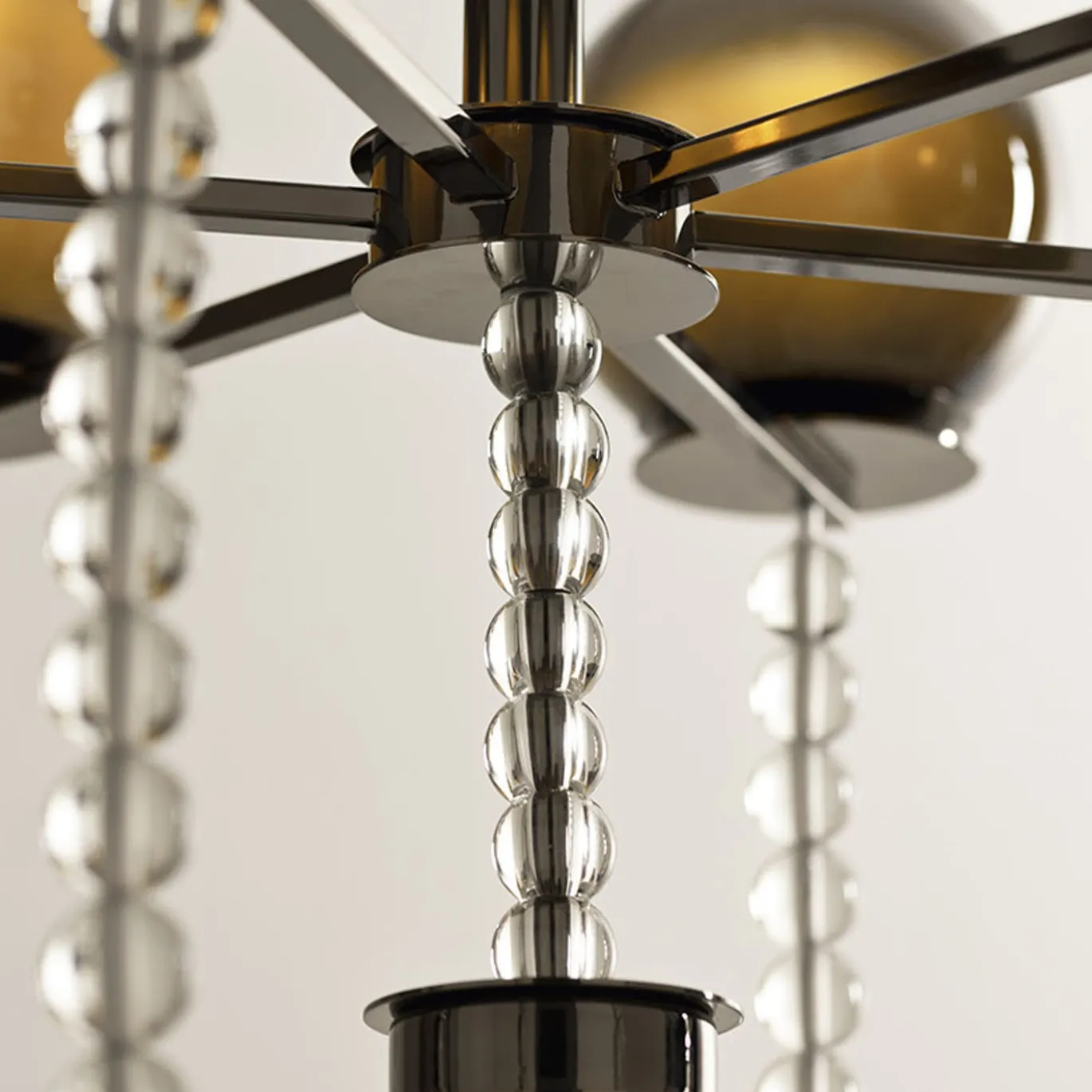 Lampadario in vetro fumé Fontaine di Giorgio Biscaro