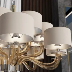 Lampadario in vetro fumé Tiepolo a 12 luci