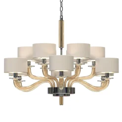 Lampadario in vetro fumé Tiepolo a 12 luci