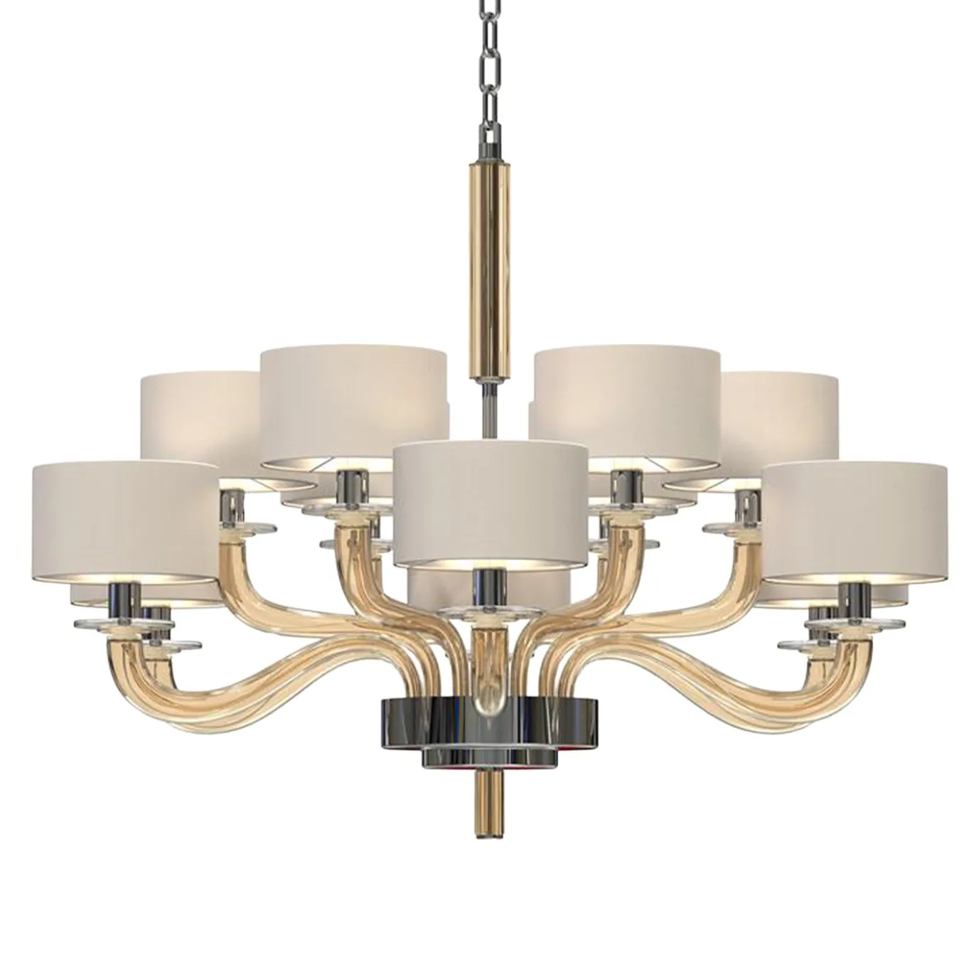 Lampadario in vetro fumé Tiepolo a 12 luci