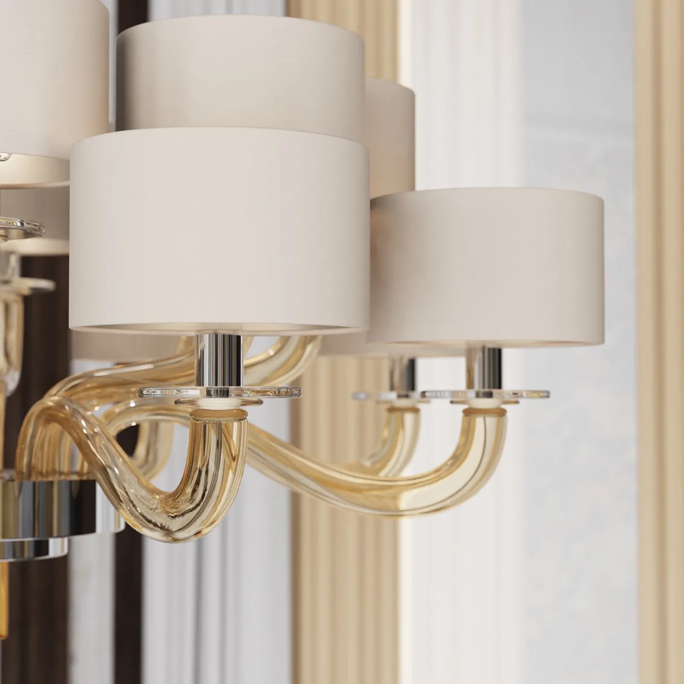 Lampadario in vetro fumé Tiepolo a 12 luci