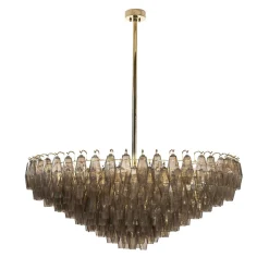 Lampadario in vetro geometrico fumé marrone