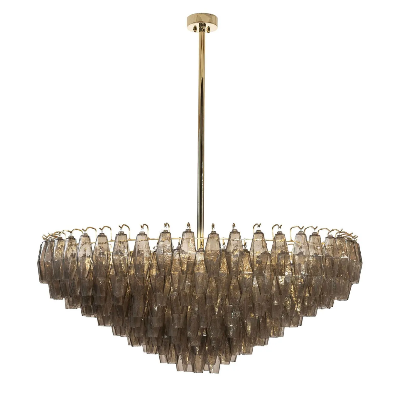 Lampadario in vetro geometrico fumé marrone