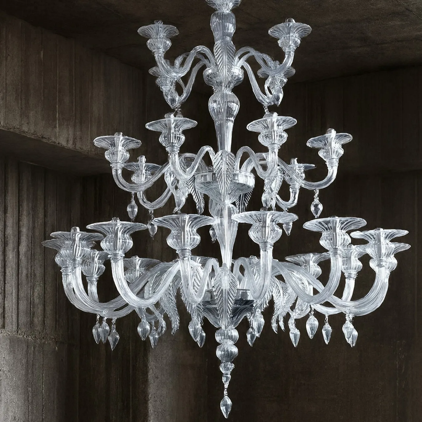 Lampadario in vetro grande Tosca