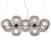 Lampadario in vetro grigio chiaro Jasmine a dieci luci