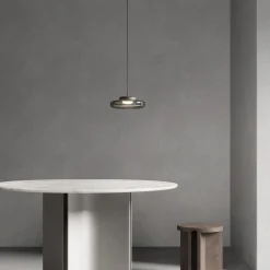 Lampadario in vetro grigio scuro singolo da lounge