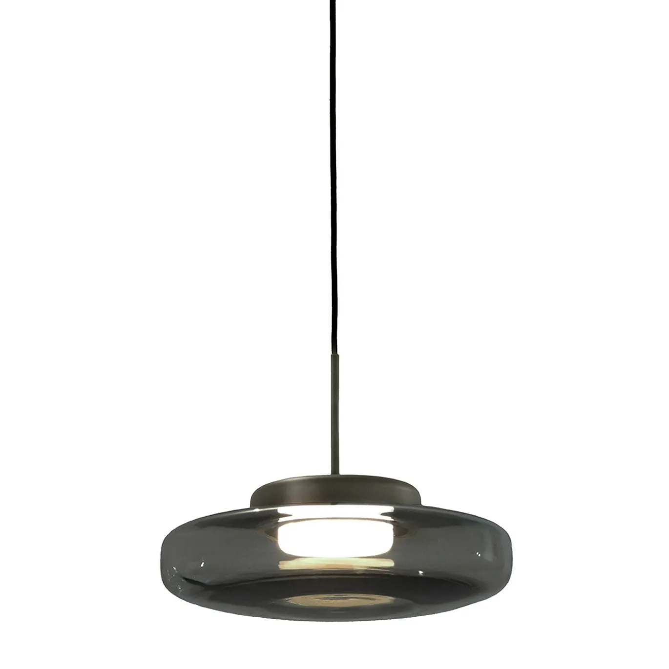 Lampadario in vetro grigio scuro singolo da lounge