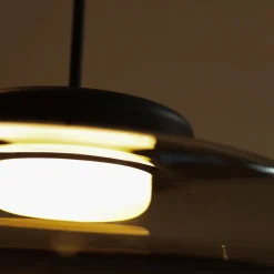 Lampadario in vetro grigio scuro singolo da lounge