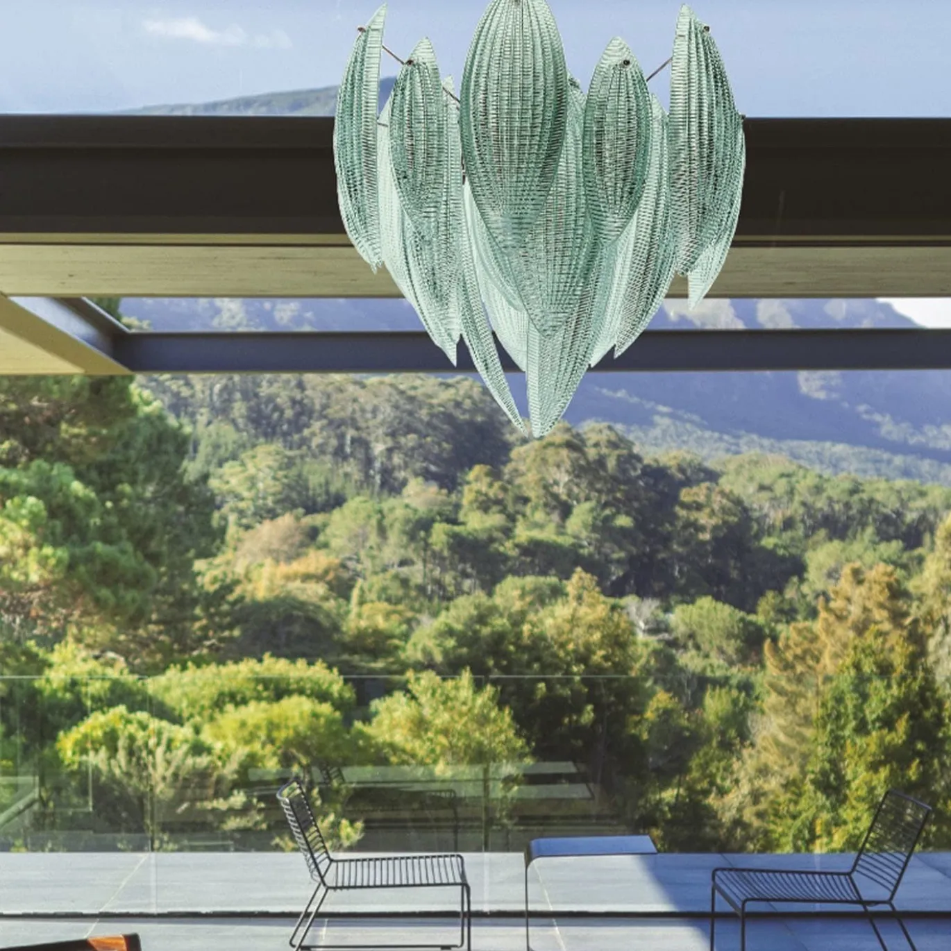 Lampadario in vetro Paradise Aquamarine