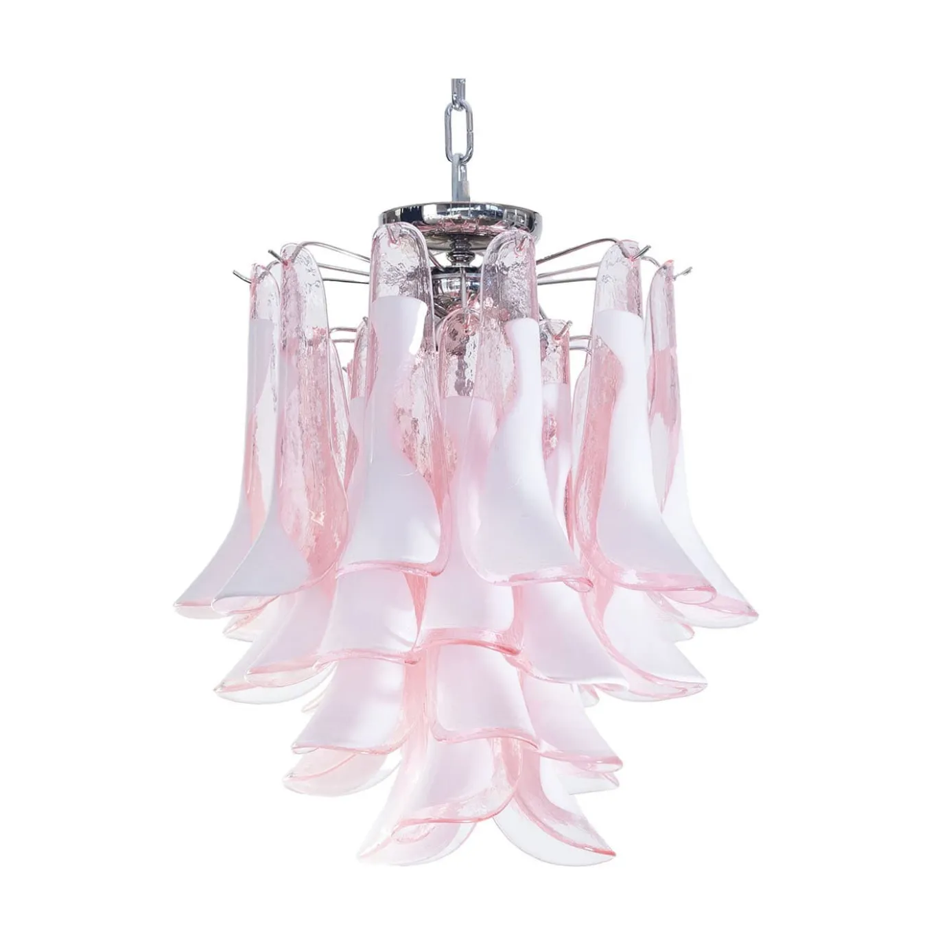Lampadario in vetro rosa Artemide