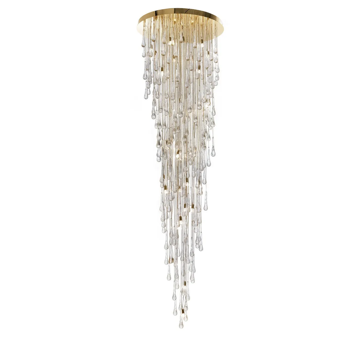 Lampadario in vetro veneziano a gocce sovradimensionate