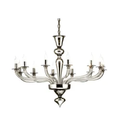 Lampadario in vetro veneziano effetto specchio