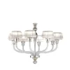 Lampadario in vetro veneziano bianco e argento
