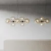 Lampadario Jasmine a dieci luci in vetro champagne