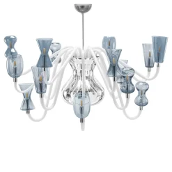 Lampadario K1 a 16 luci blu di Karim Radshid