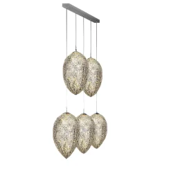 Lampadario lineare a 5 luci Arabesque Egg