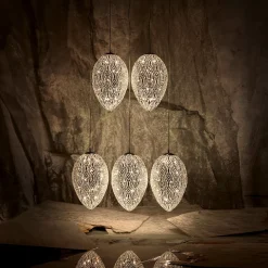 Lampadario lineare a 5 luci Arabesque Egg