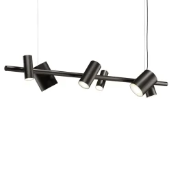 Lampadario lineare in metallo nero CanCan