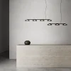 Lampadario lineare in vetro grigio scuro a quattro luci Lounge