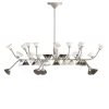 Lampadario Linfa Asimmetrico Lungo Argento