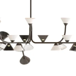 Lampadario Linfa Asimmetrico Medio Nero