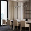 Lampadario Lounge Lineare in Vetro Grigio a Quattro Luci