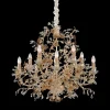 Lampadario 1407 10 Luci Beige con Foglia Oro