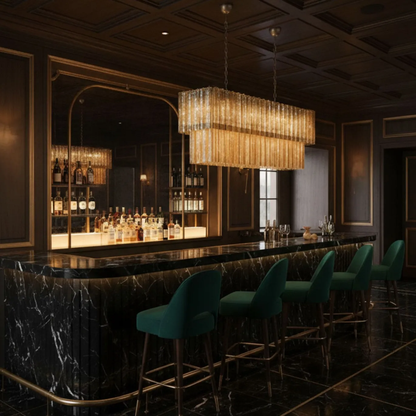 Lampadario Melba Horizon in vetro marrone