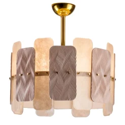 Lampadario Mikado a 6 luci rosa