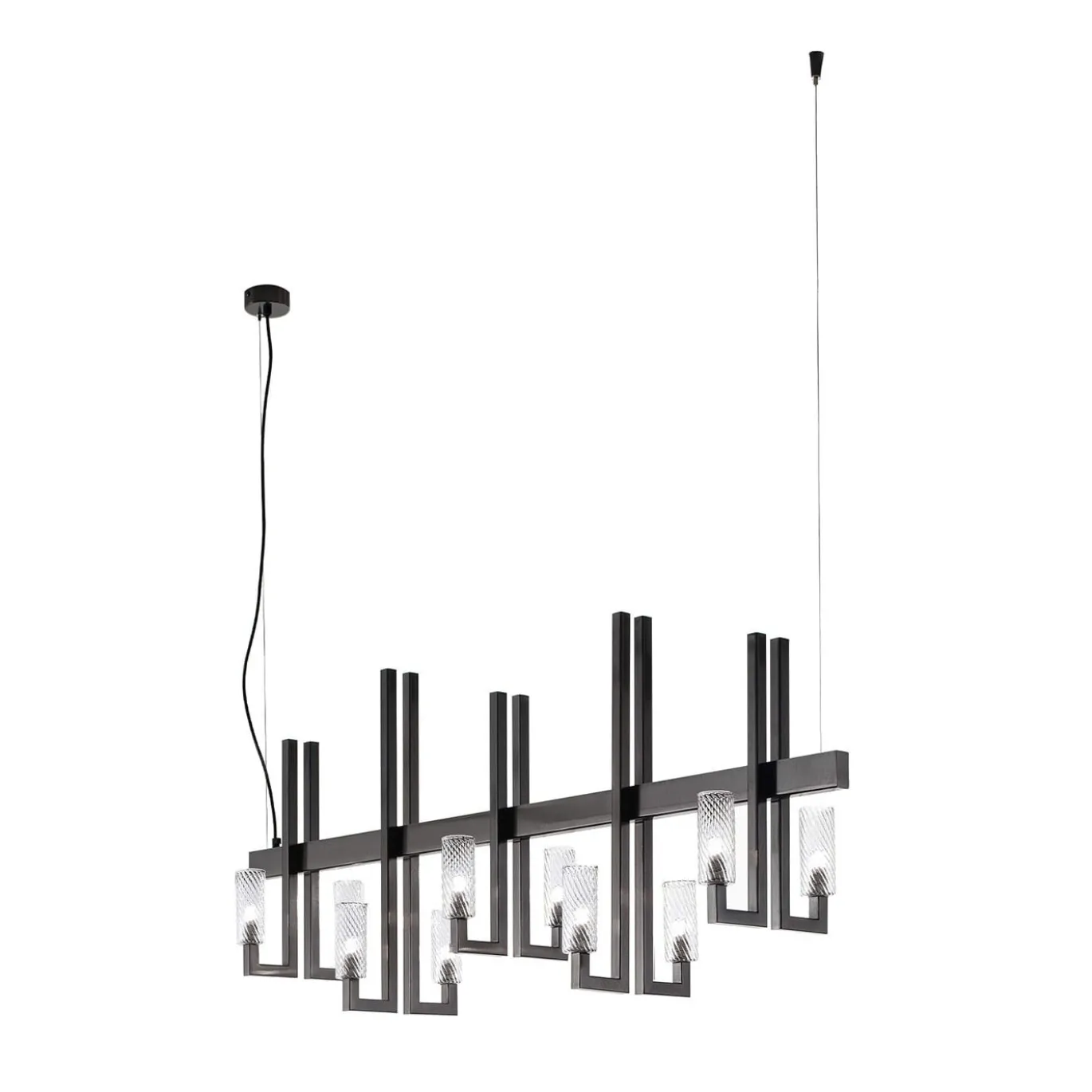 Lampadario Mirage in acciaio nero