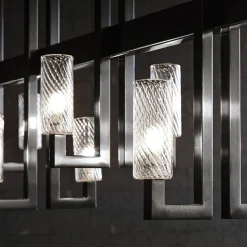 Lampadario Mirage in acciaio nero