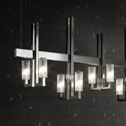 Lampadario Mirage in acciaio nero