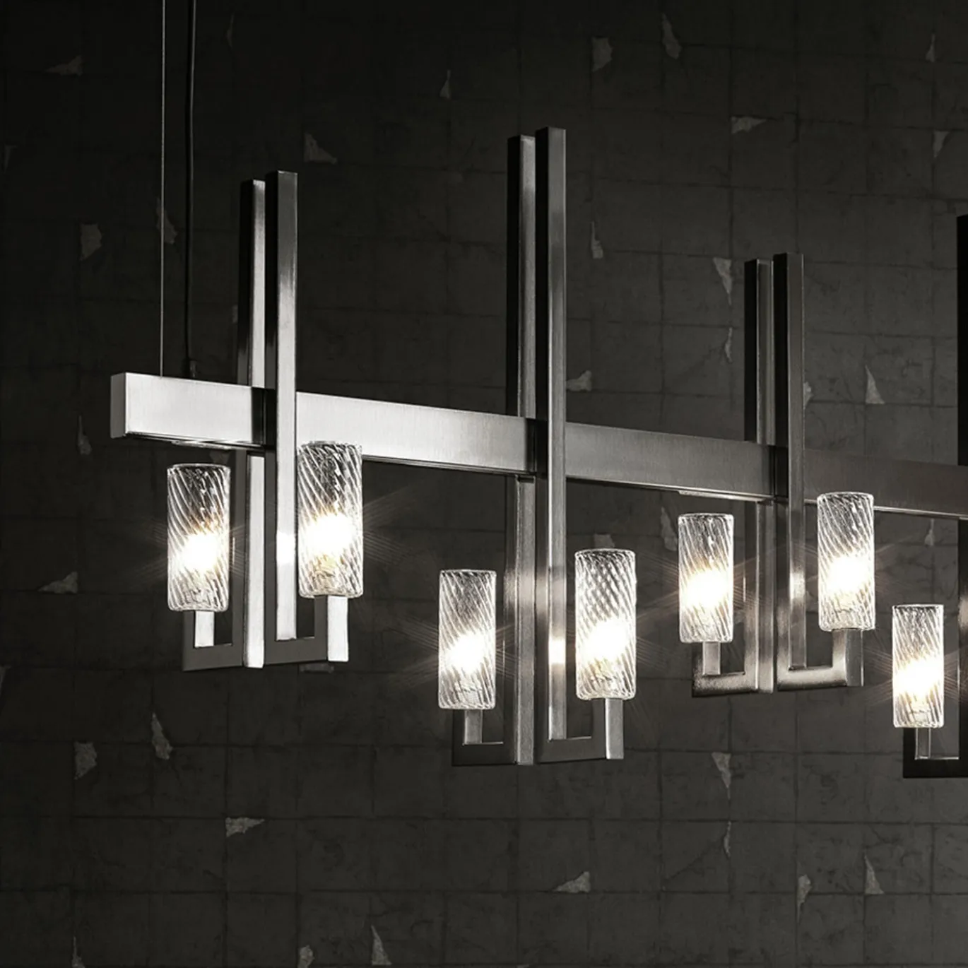 Lampadario Mirage in acciaio nero