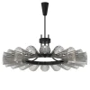 Lampadario moderno Foscarini a 20 luci in vetro di Murano color grigio