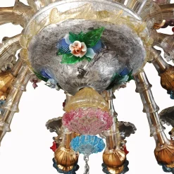 Lampadario multicolore in stile Rezzonico