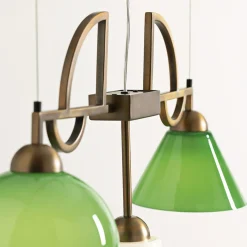 Lampadario Mya in Vetro Verde e Bianco di Lenzia Mondin