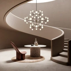 Lampadario Nabila a 48 luci in vetro trasparente di Corrado Dotti