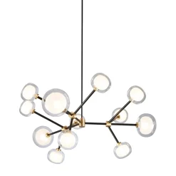 Lampadario Nabila a 12 luci in vetro trasparente di Corrado Dotti