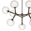 Lampadario Nabila a 9 luci in vetro trasparente di Corrado Dotti