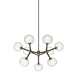 Lampadario Nabila a 9 luci in vetro trasparente di Corrado Dotti