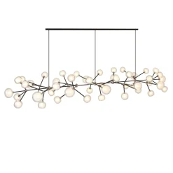 Lampadario Nabila in vetro trasparente con 48 luci