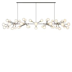 Lampadario Nabila in vetro trasparente con 48 luci