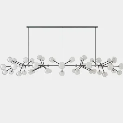 Lampadario Nabila in vetro trasparente con 48 luci