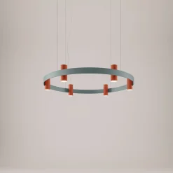 Lampadario Nastro Azzurro e Rosso