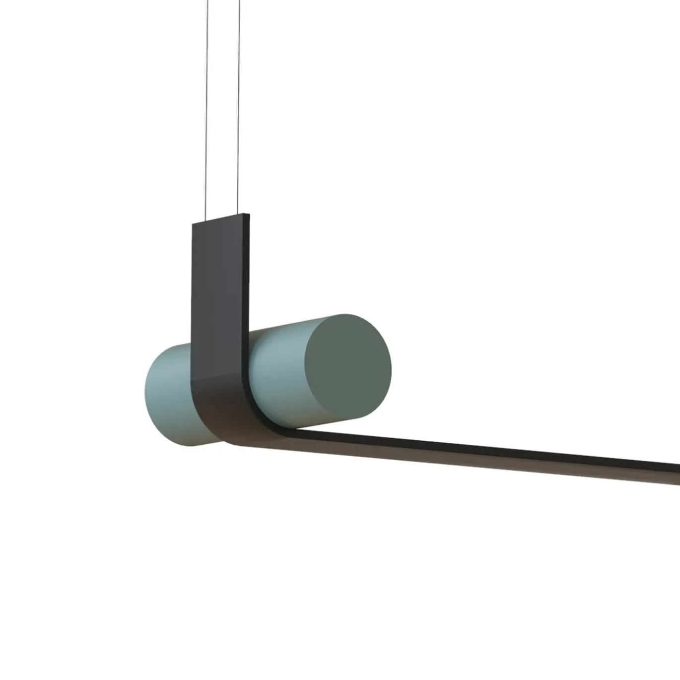 Lampadario Nastro Nero e Azzurro
