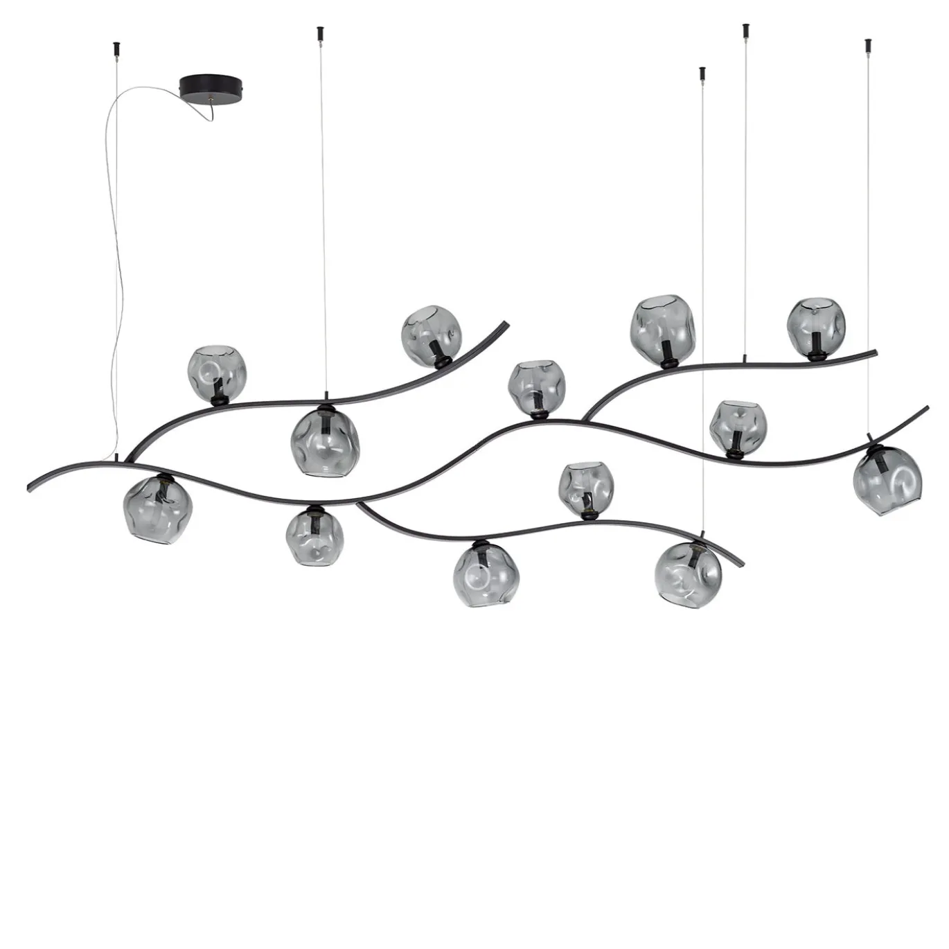 Lampadario Nature con vetri Fumé
