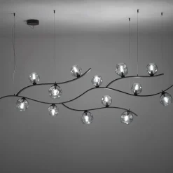 Lampadario Nature con vetri Fumé
