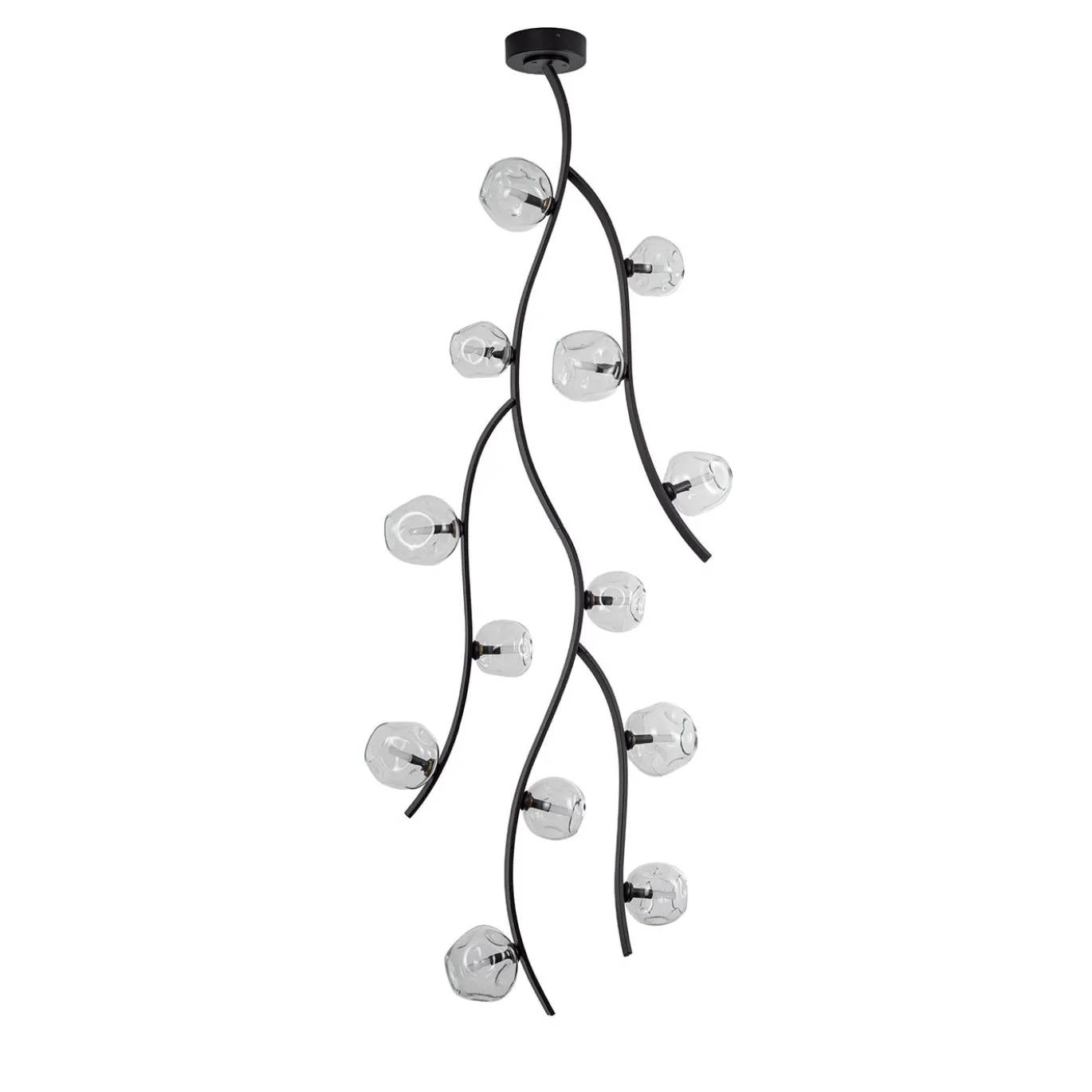 Lampadario Nature Sinuous in metallo nero